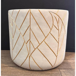 CACHE POT ORCHIDÉE BLANC