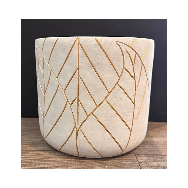 CACHE POT ORCHIDÉE BLANC